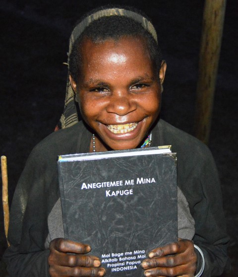Wameindo and her first Bible Wameindo and her first Bible